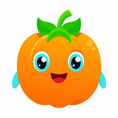 Adorable cartoon Pumpkin character with big eyes and smooth texture