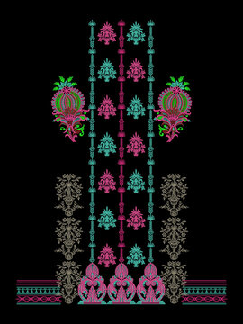 Indian Embroidery Neck and Border Design, Pattern, Patch, Embroidery Designs, Women Shirt Designs, Embroidery Allover Designs Embroidery Illustration, for Textile Clothing Design Manual artwork