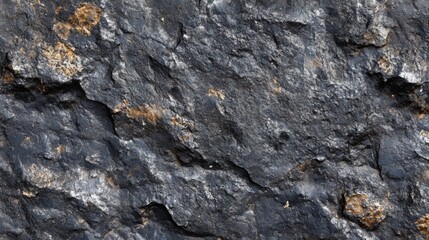Dark Grey Rock Surface Texture With Gold Accents