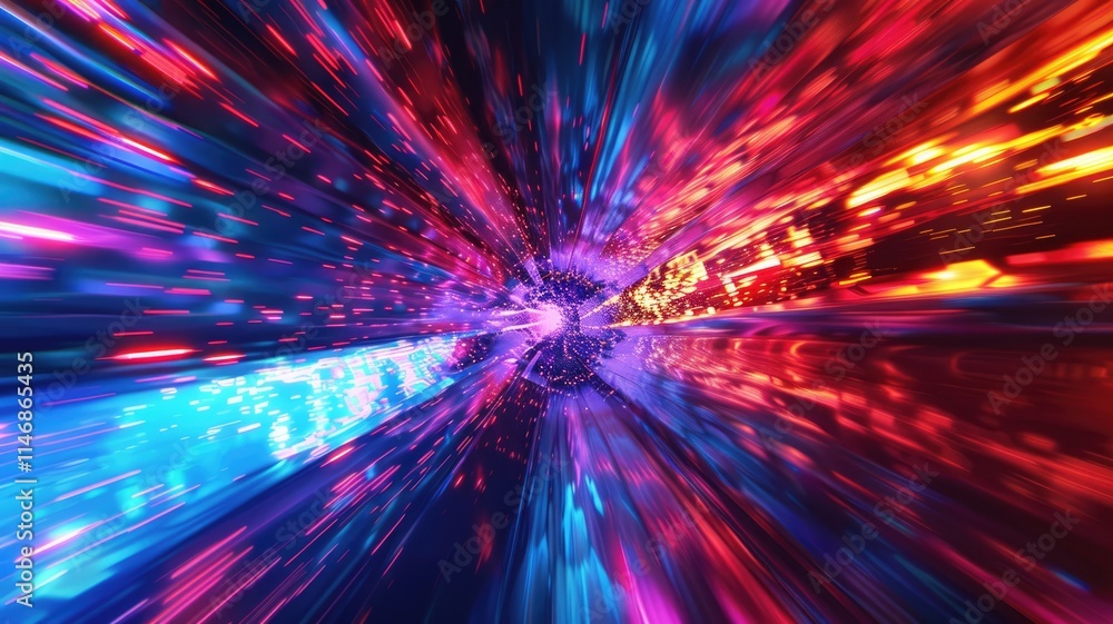 Poster a captivating abstract image showcasing vibrant colors and dynamic motion, evoking a sense of speed 