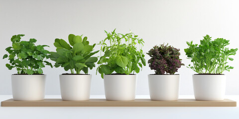 Fototapeta premium Plastic pots with various vegetables seedlings