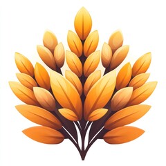 Fototapeta premium Golden autumn leaves arranged symmetrically.