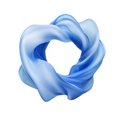 Obraz premium A Swirl Of Blue Smoke Forming An Abstract Wavy Shape With Soft And Smooth Edges, Featuring A Gentle Shadow On A Pure White Background: A Minimalist And Ethereal Composition Showcasing Fluid Motion And