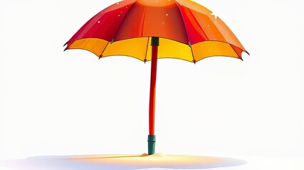 Fototapeta premium Colorful cartoon umbrella web graphic.