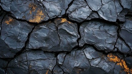 Dark Grey Cracked Rock Surface Texture