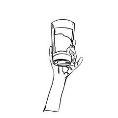 hands holding and lifting high a cup of drink