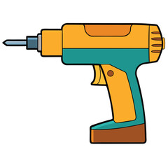 Nail Gun Vector illustration isolated on white background.