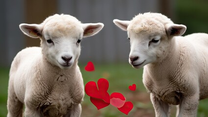two lambs love scene