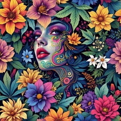 Endless floral and leaf design, a visual rhythm based on the rule of thirds.