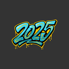 Happy new year 2025 in graffiti style