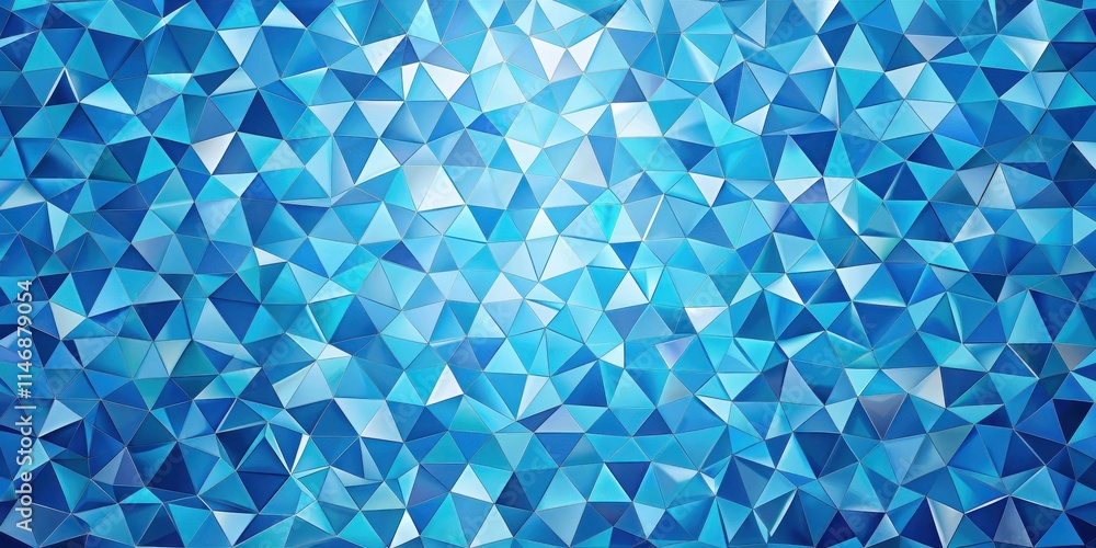 Leinwandbilder Abstract Geometric Triangular Pattern in Shades of Blue, Creating a Dynamic and Textured Background