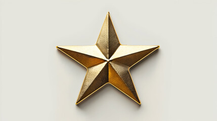 Obraz premium A golden five-pointed star emblem, symbolizing achievement or recognition.