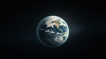 Satellite View of Earth Showcasing the Planet's Surface and Atmosphere in Deep Space