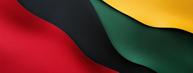 Red, black, and green paper background with copy space for Black History Month or African American heritage events Generative AI