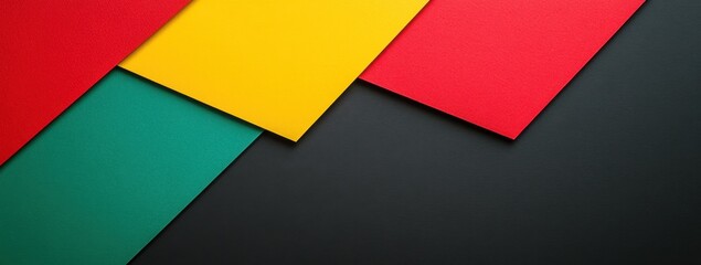 Obraz premium Red, black, and green paper background with copy space for Black History Month or African American culture themes Generative AI