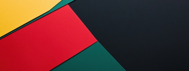 Red, black, and green paper background with copy space for Black History Month or African American heritage events Generative AI