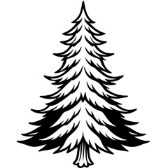Minimalist Pine Tree Line Art Vector Design