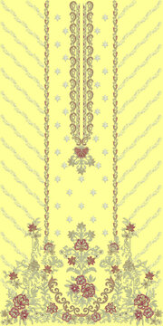 Indian Embroidery Neck and Border Design, Pattern, Patch, Embroidery Designs, Women Shirt Designs, Embroidery Allover Designs Embroidery Illustration, for Textile Clothing Design Manual artwork