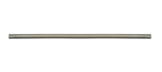Used slightly curved medium length horizontal steel pipe. On isolated transparent background.