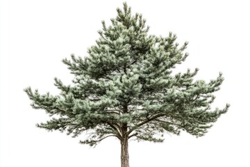 Isolated silver pine tree on white background.