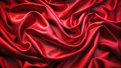 Obraz premium A Dramatic Close Up of a Red Satin Fabric Draped and Flowing in Soft, Elegant Folds