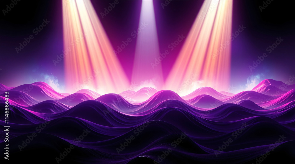 Aufkleber a striking abstract composition of smooth flowing lines, creating colorful waves in bright and vibra