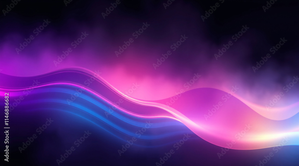 Aufkleber a striking abstract composition of smooth flowing lines, creating colorful waves in bright and vibra