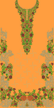 Indian Embroidery Neck and Border Design, Pattern, Patch, Embroidery Designs, Women Shirt Designs, Embroidery Allover Designs Embroidery Illustration, for Textile Clothing Design Manual artwork