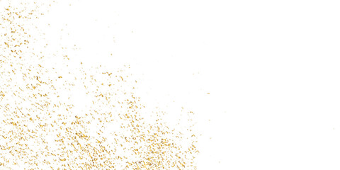 Doted and confetti golden glitter on transparent background. Shiny glittering dust. Gold glitter sparkle confetti that floats down falling. Vector illustration.	
