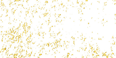 Abstract luxury golden confetti glitter and zigzag ribbon falling down on transparent background. Holyday, festive and celebration background.	
