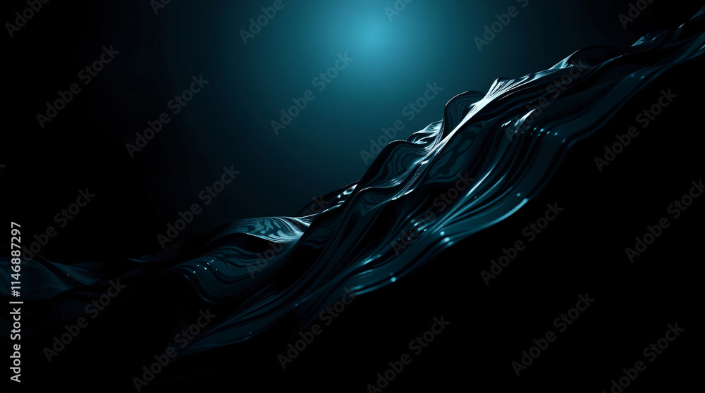 Poster a stunning abstract background featuring vibrant colorful waves with smooth, flowing lines in radian