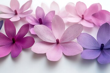 Obraz premium Spring decoration of paper flower on green background