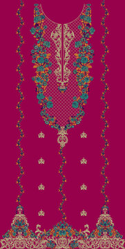 Indian Embroidery Neck and Border Design, Pattern, Patch, Embroidery Designs, Women Shirt Designs, Embroidery Allover Designs Embroidery Illustration, for Textile Clothing Design Manual artwork