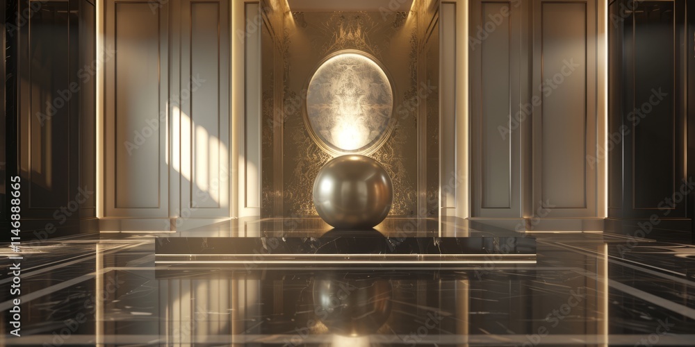 Poster dynamic 3d rendering showcasing an award podium in exquisite detail, emphasizing its role as a symbo