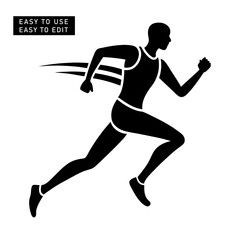 Obraz premium running man silhouette