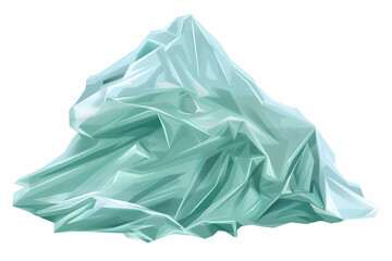 Obraz premium A stylized representation of a crumpled plastic sheet in light blue tones.