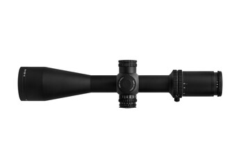 High-quality rifle scope with adjustable turrets, black matte finish, ideal for precision shooting and hunting, 5-25x50 magnification.