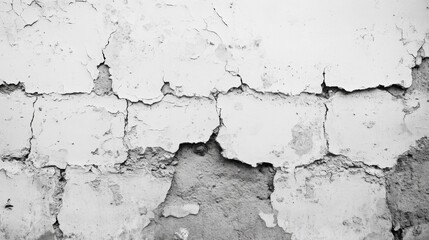 Fototapeta premium Cracked White Wall Texture Showing Aged Surface
