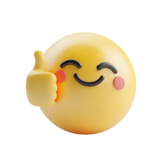 Cute 3d isolated smiling emoji with transparent background minimal design cheerful expression
