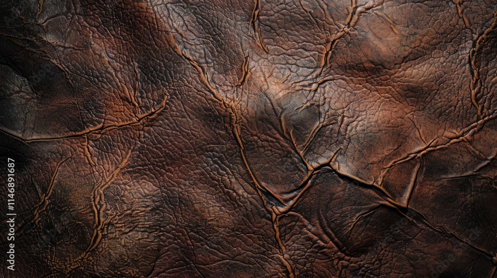 Poster high-resolution top-down image of a leather texture background, perfect for adding a touch of sophis
