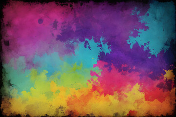 Obraz premium Colorful grunge background showing rainbow colors and black border