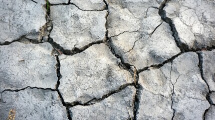 Fototapeta premium Cracked Earth Surface Showing Drought Conditions