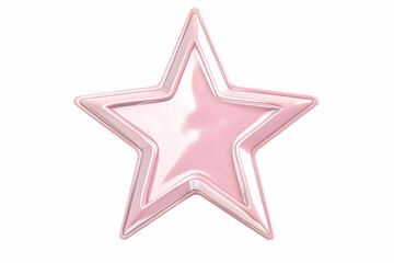 A glossy pink star shape with a shiny finish, suitable for decorative or graphic use.