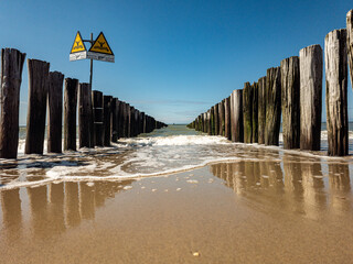 On the beach in the netherlands