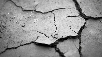 Obraz premium Cracked earth surface showing drought texture