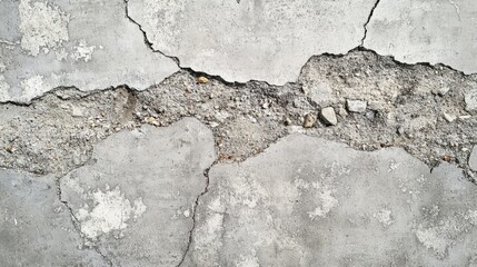 Obraz premium Cracked Concrete Surface Showing Extensive Damage