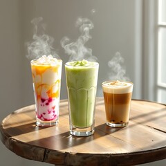 Thai iced latte, minimalist style:  Strong coffee, condensed milk, ice, simple.