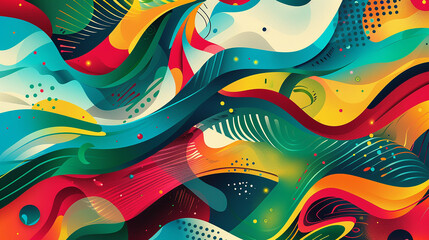 Dynamic and Vibrant Abstract Art with Flowing Colors