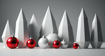 Christmas Objects on a White and Gray Surface