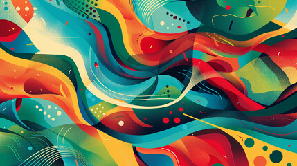 Dynamic and Vibrant Abstract Art with Flowing Colors